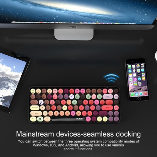 Tablet  Phone Computer Household Office Wireless Keyboard(Green)