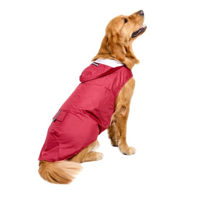 5XL Reflective Pet Dog Rain Coat Raincoat Rainwear With-rose Red 5XL