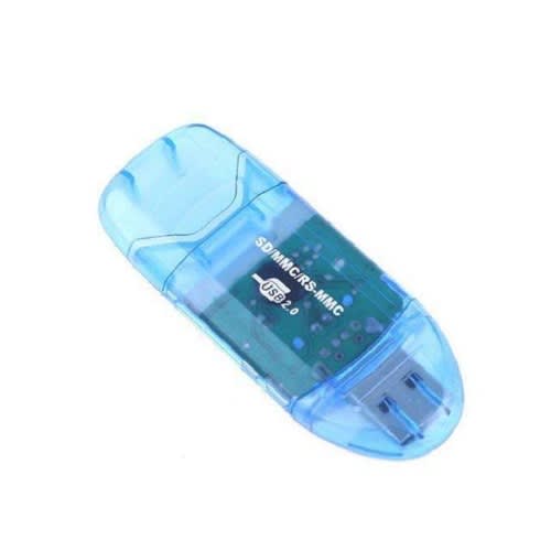 High Speed Mini Micro Sd T-flash Tf Sdhc Usb 2.0 Memory Card Reader Adapter - blue
