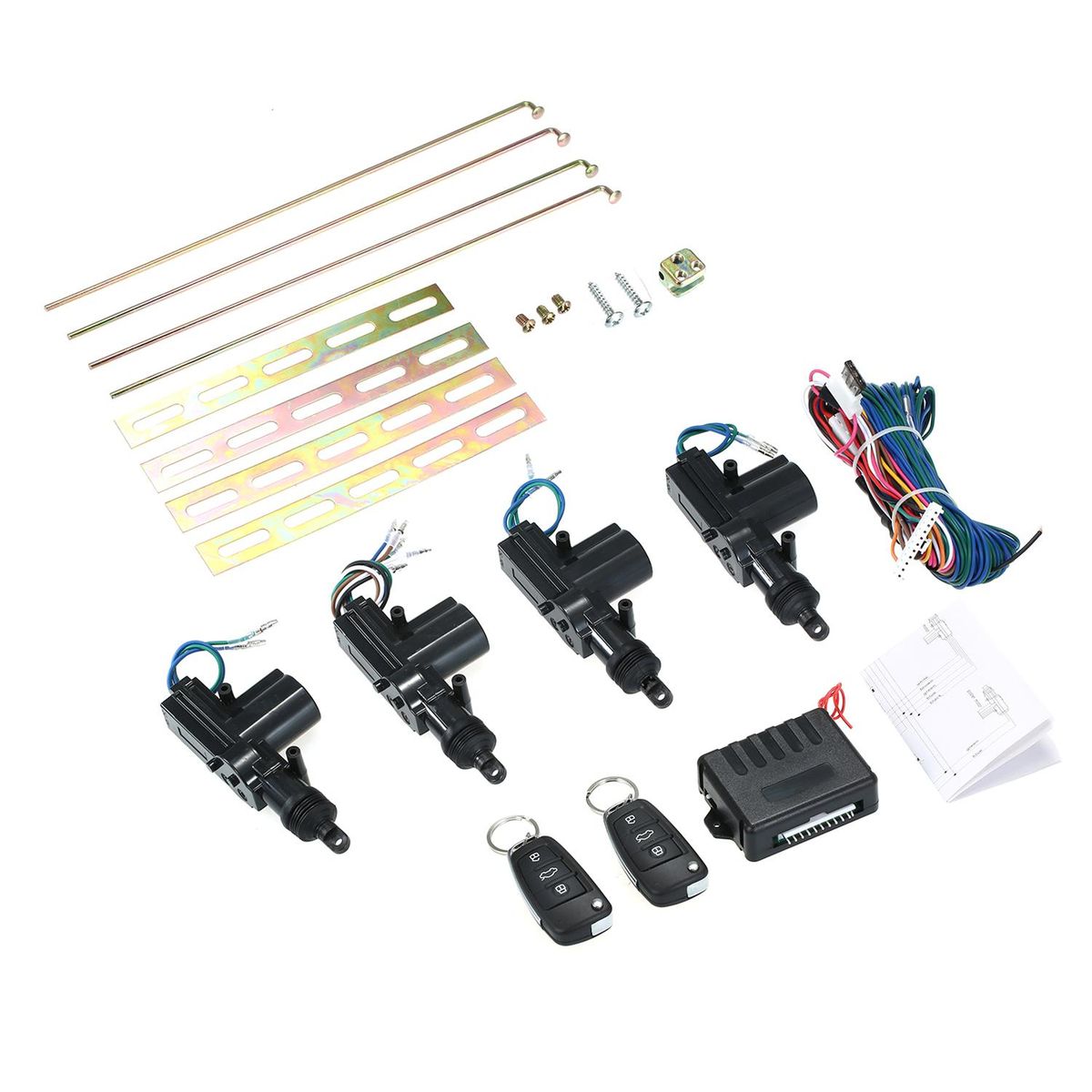 12V Universal Car Remote Central Kit Locking Keyless Entry System with 2 Remote Control Trunk Pop