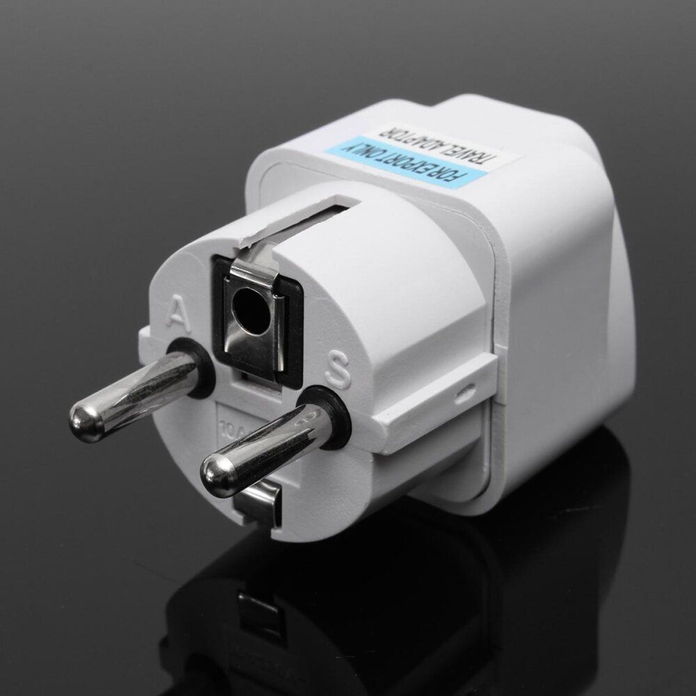 3pcs International Travel Universal Adapter Electrical Plug For UK US EU AU To EU European Socket Converter White