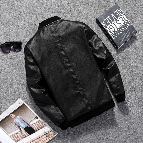 Men's Black Leather Biker Jacket