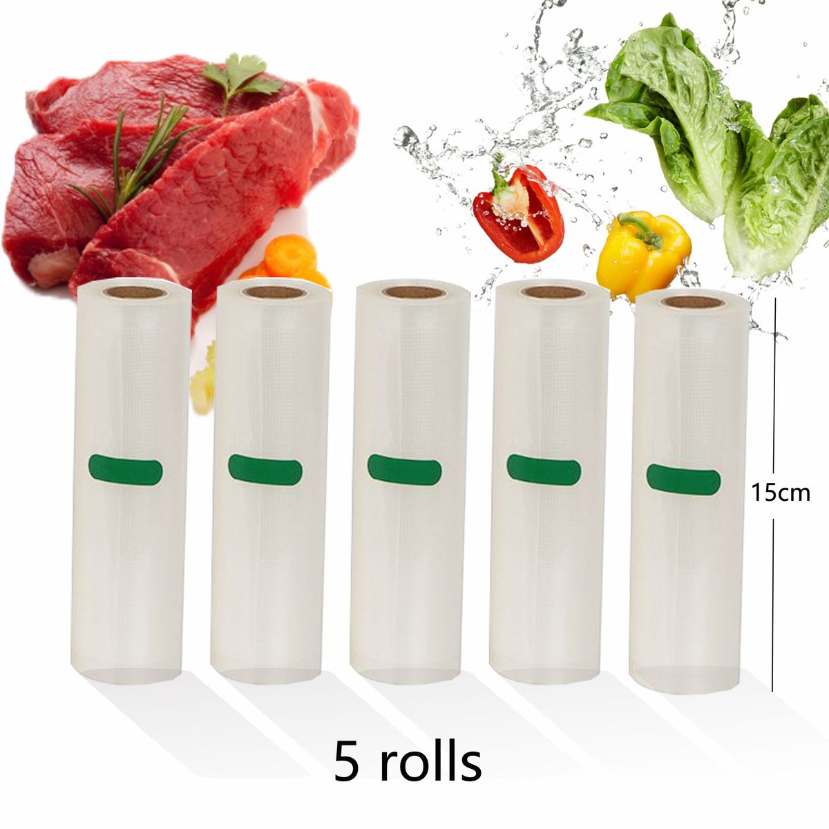 Bpa Free 5 Rolls/lot Kitchen Food Vacuum Bag Storage Bags