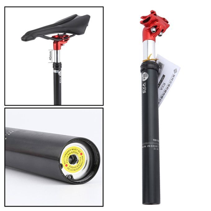Bike Seatpost Alumium Alloy Oil Pressure Damping Seat 31.6mm Black Red