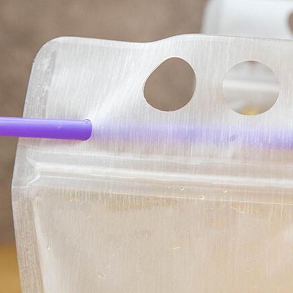 100pcs Disposable Drink Pouch 500ml Reclosable Toting Bags