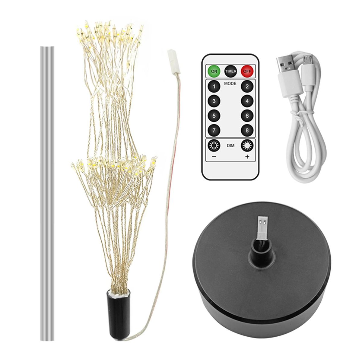 120 LEDs Branch Tree Lights Table Lamp with Remote Contro-l Brightness Adjustable USB Rechargable Batterys Powered IP44 Water Resistance Centerpiece Indoor Outdoor Artificial Decoration  Lighted Tree for Bedroom Party Wedding