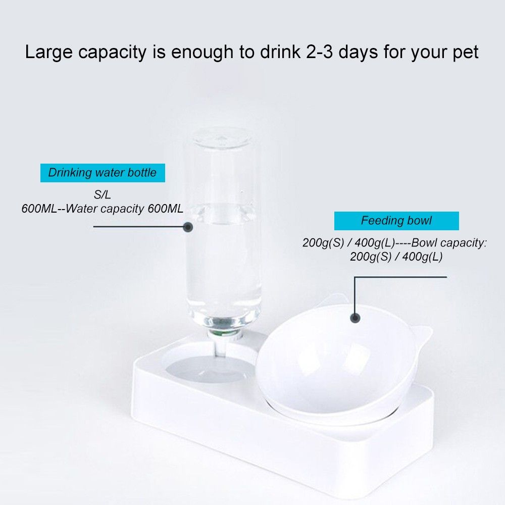 Double Dog Cat Bowls Pet Automatic Water Dispenser