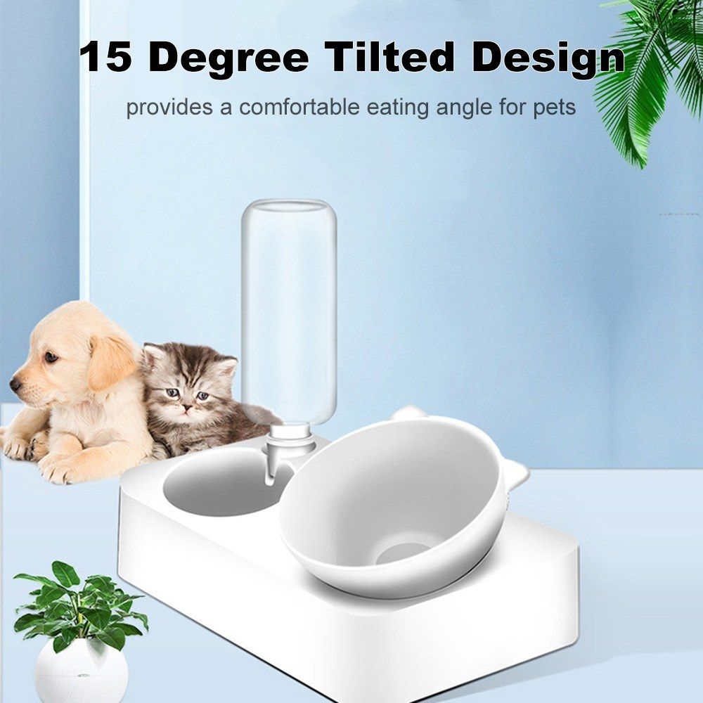 Double Dog Cat Bowls Pet Automatic Water Dispenser