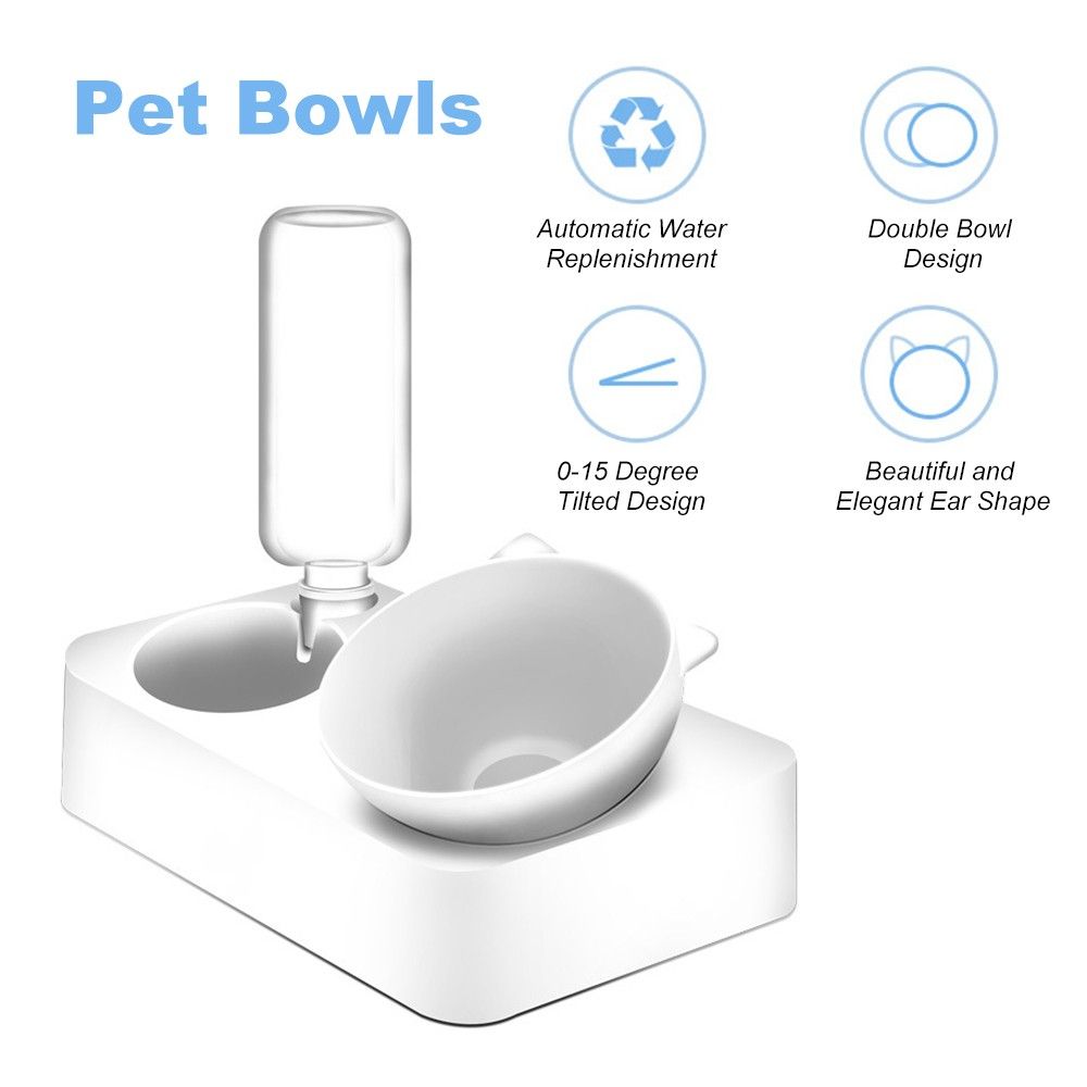 Double Dog Cat Bowls Pet Automatic Water Dispenser
