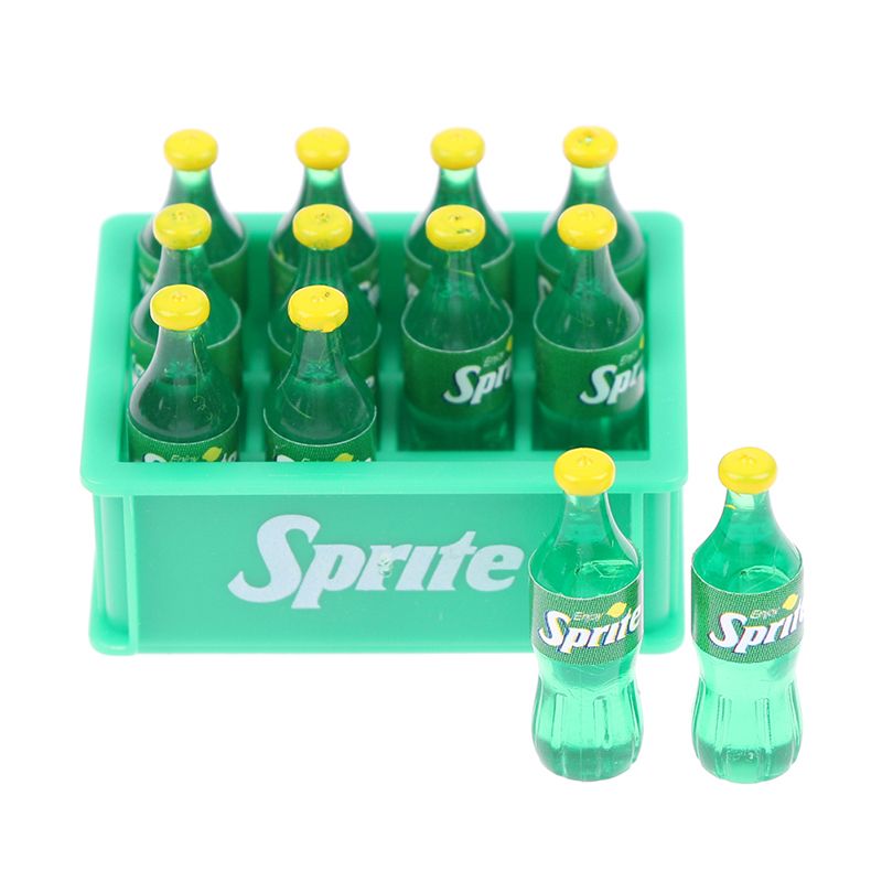 12pcs/set Dollhouse Mini Soda Miniature  Cola Fanta Sprite