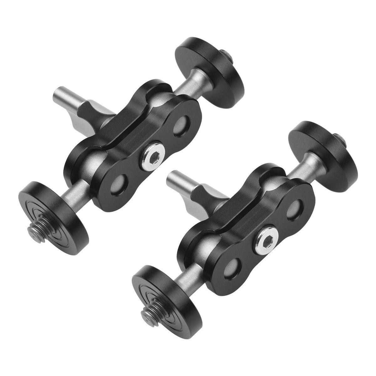 Andoer MA-75 Magic Arm Extension Bracket Monitor Mount Adapter Aluminum Alloy 1/4 Inch Screws Connection Dual Flexible Ball Head for Mounting Video Monitor LED Light, Pack of 2pcs