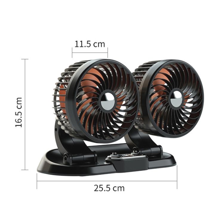 F622U Car Dual Head Fan, Style:USB Universal