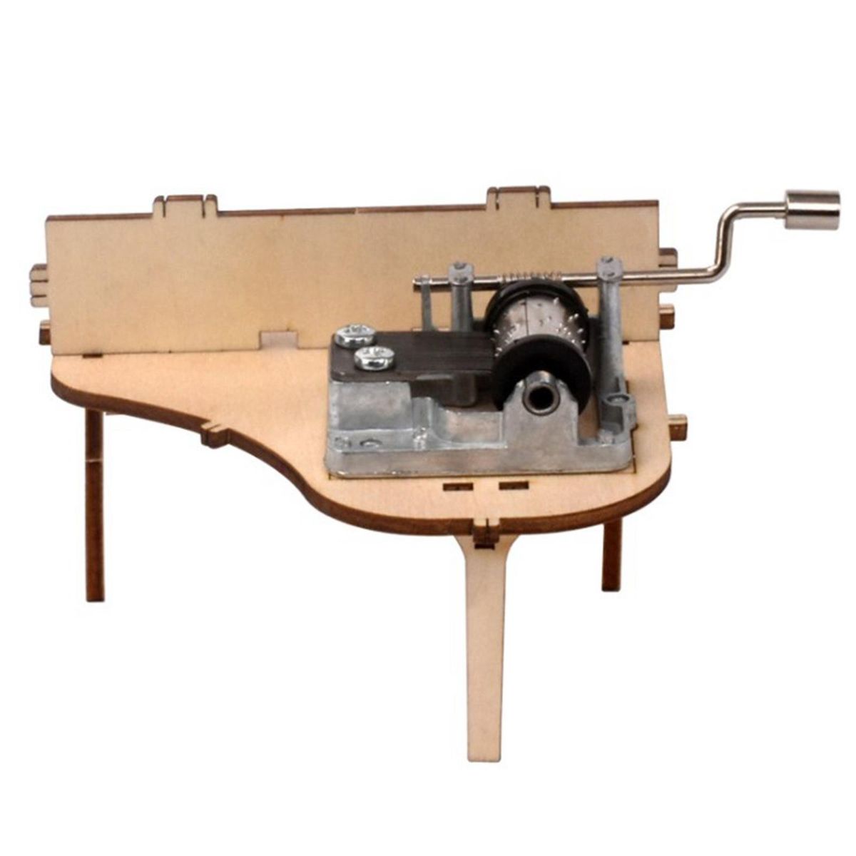 Wooden Grand Piano Model Hand Crank Music Box For Adult Kid