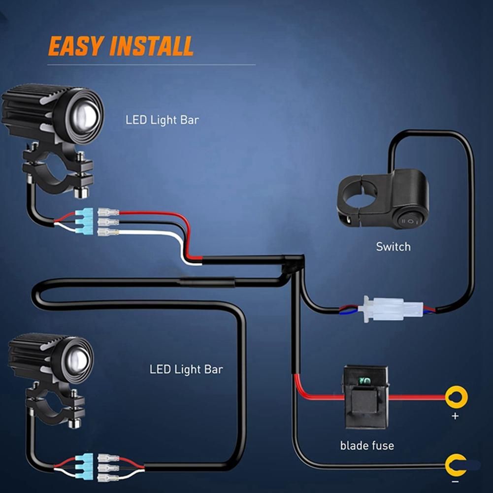 120W 9-16V Motorcycle Light Switch Control Line Group for