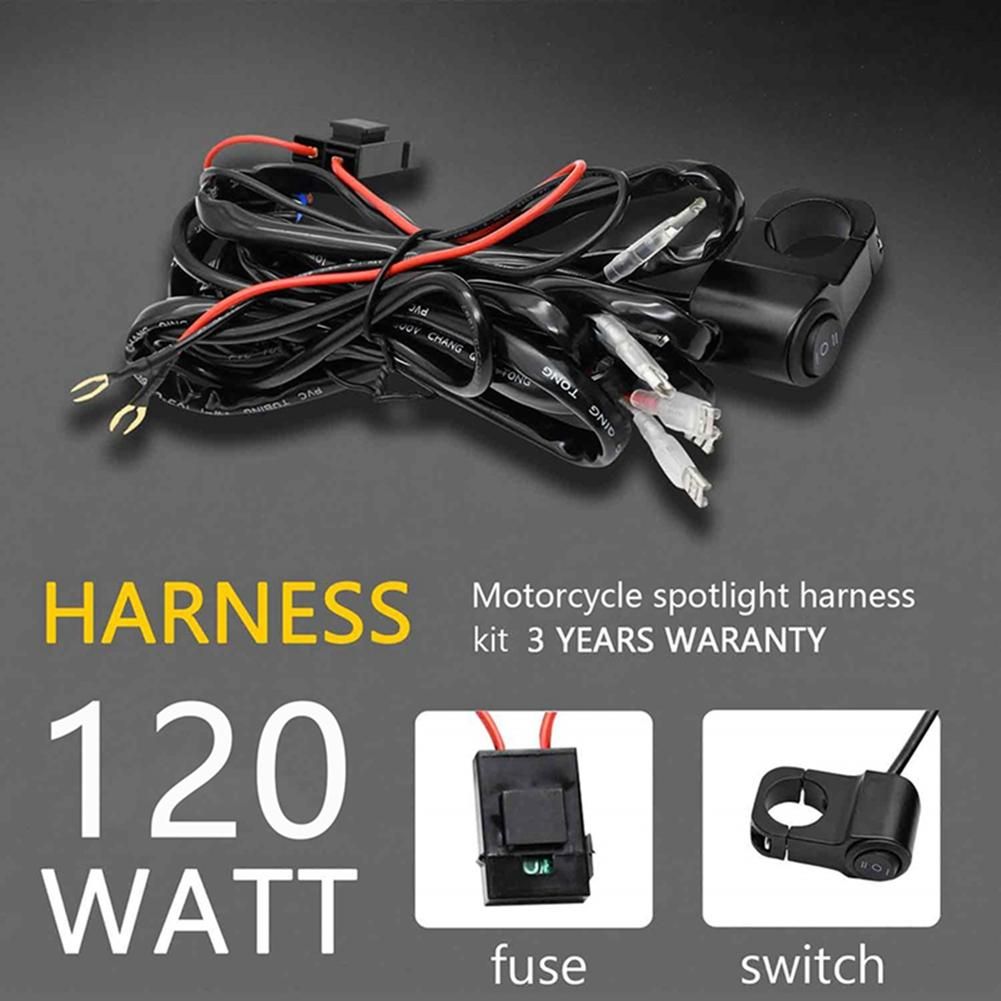 120W 9-16V Motorcycle Light Switch Control Line Group for