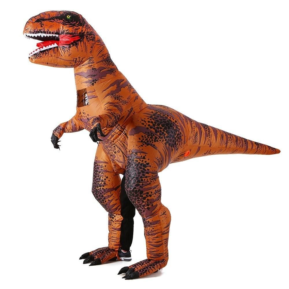 Adults Super Tyrannosaurus Inflatable Costume Props Blow Up Inflatable Fancy Dress for Halloween Cosplay Party Stage Performance