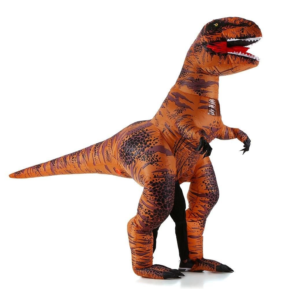 Adults Super Tyrannosaurus Inflatable Costume Props Blow Up Inflatable Fancy Dress for Halloween Cosplay Party Stage Performance