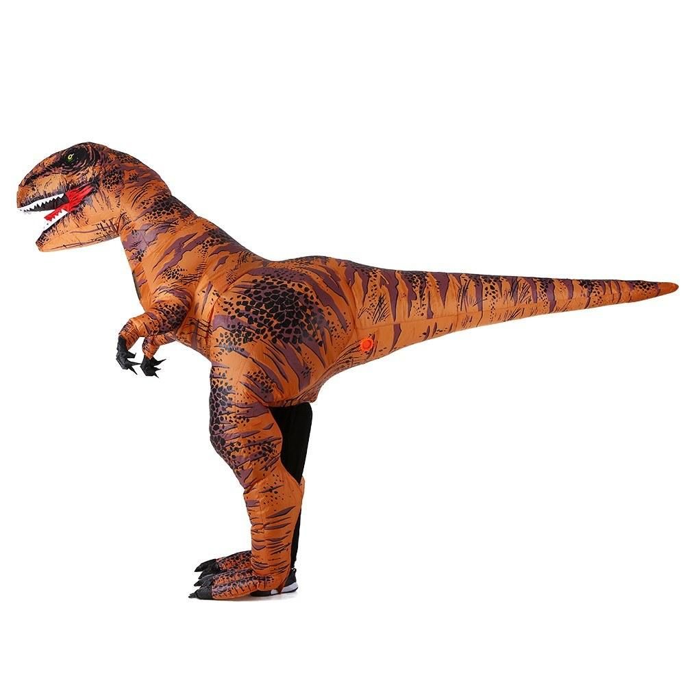 Adults Super Tyrannosaurus Inflatable Costume Props Blow Up Inflatable Fancy Dress for Halloween Cosplay Party Stage Performance