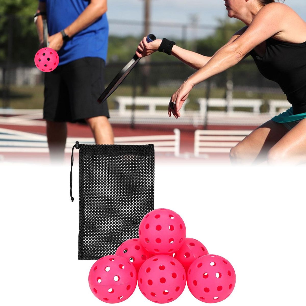 6 Pieces 40 Holes Pickleball Balls Pickle Balls Sports