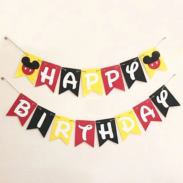 Mickey Mouse First Birthday Decorations Set Happy