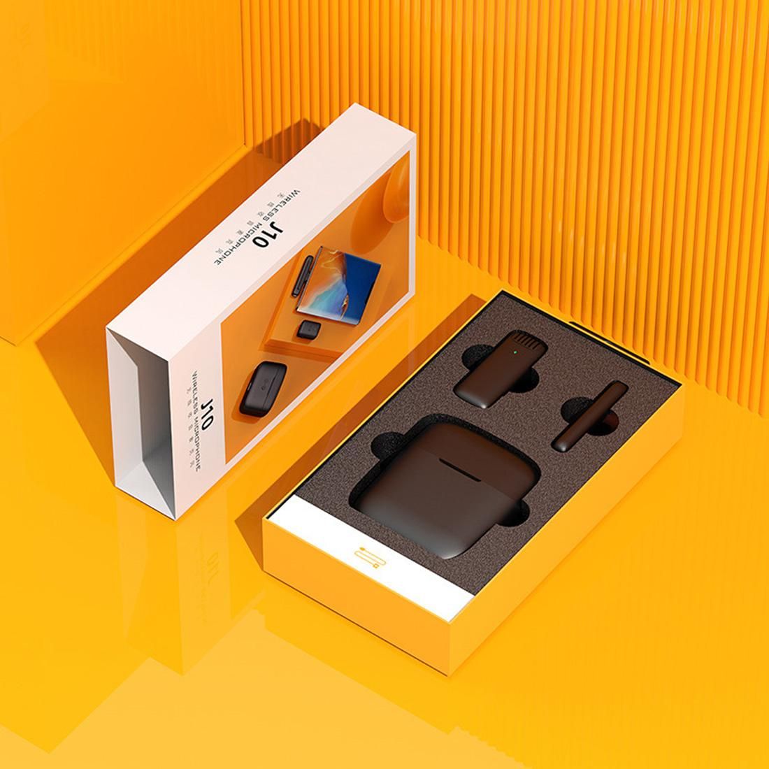 20M Wireless Clip-on Lapel Microphones with Charging Box Plug and Play