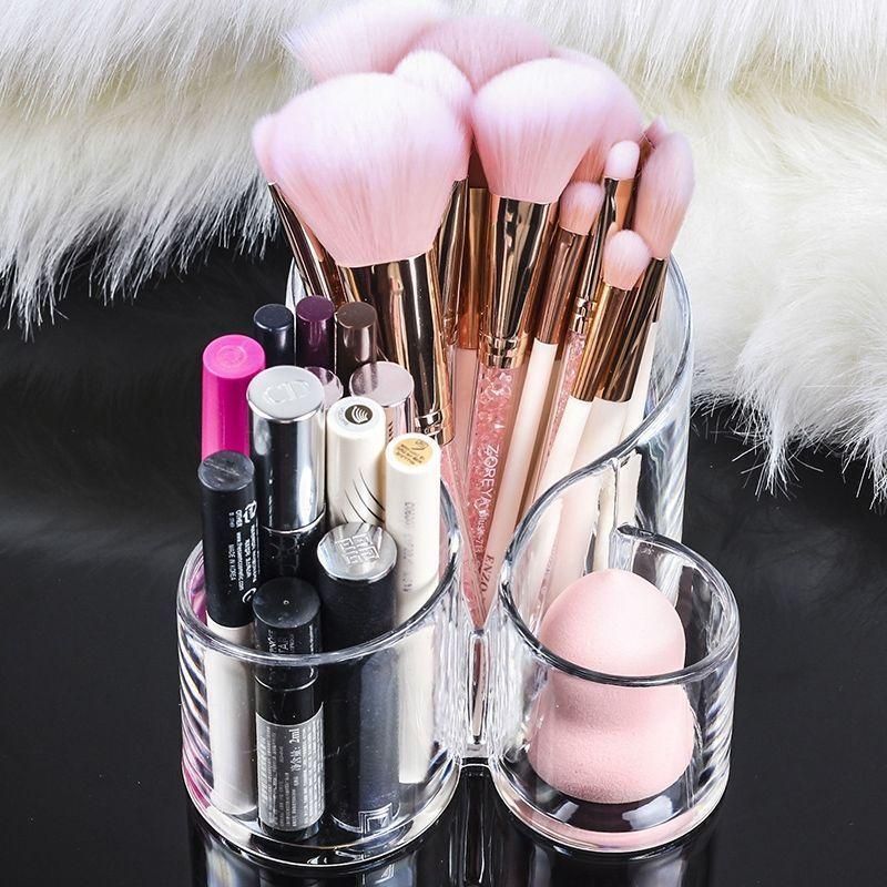 Transparent Desktop Makeup Brush Storage Tube Comb Lipstick Storage Box Eyeliner Makeup Eyebrow Pencil Makeup Brush Holder Box