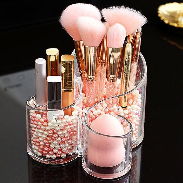 Transparent Desktop Makeup Brush Storage Tube Comb Lipstick Storage Box Eyeliner Makeup Eyebrow Pencil Makeup Brush Holder Box