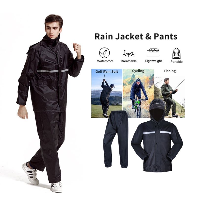 High Quality Waterproof Raincoat PVC Night Reflect Hooded Outdoor Rainwear