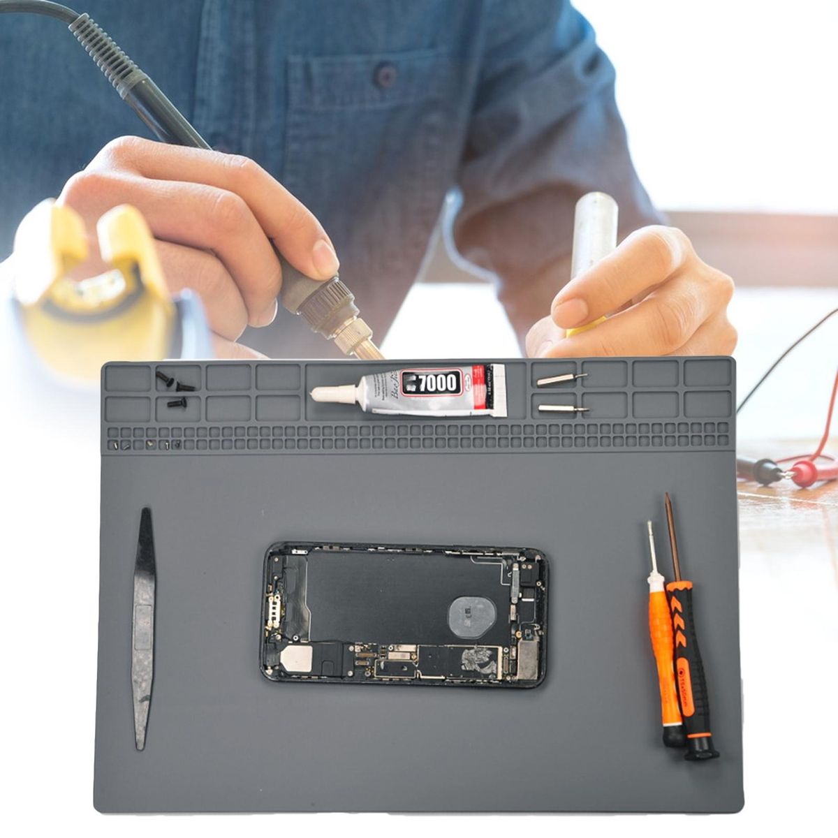 Tool Maintenance Platform Computer Phone Repair Tool Kit Pad Grey