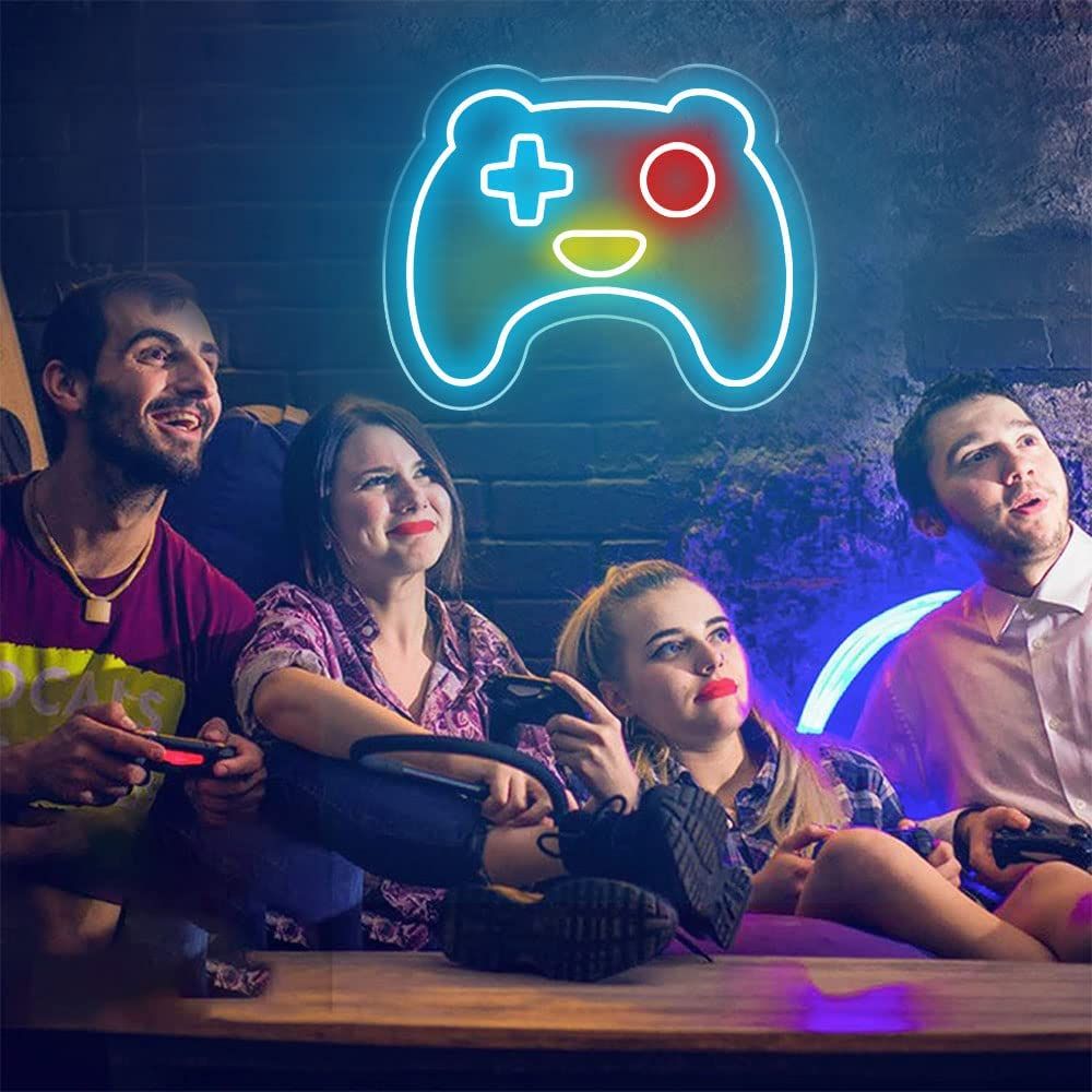 LED GAMER Neon Light Logo Handle Controller Shape Lighting