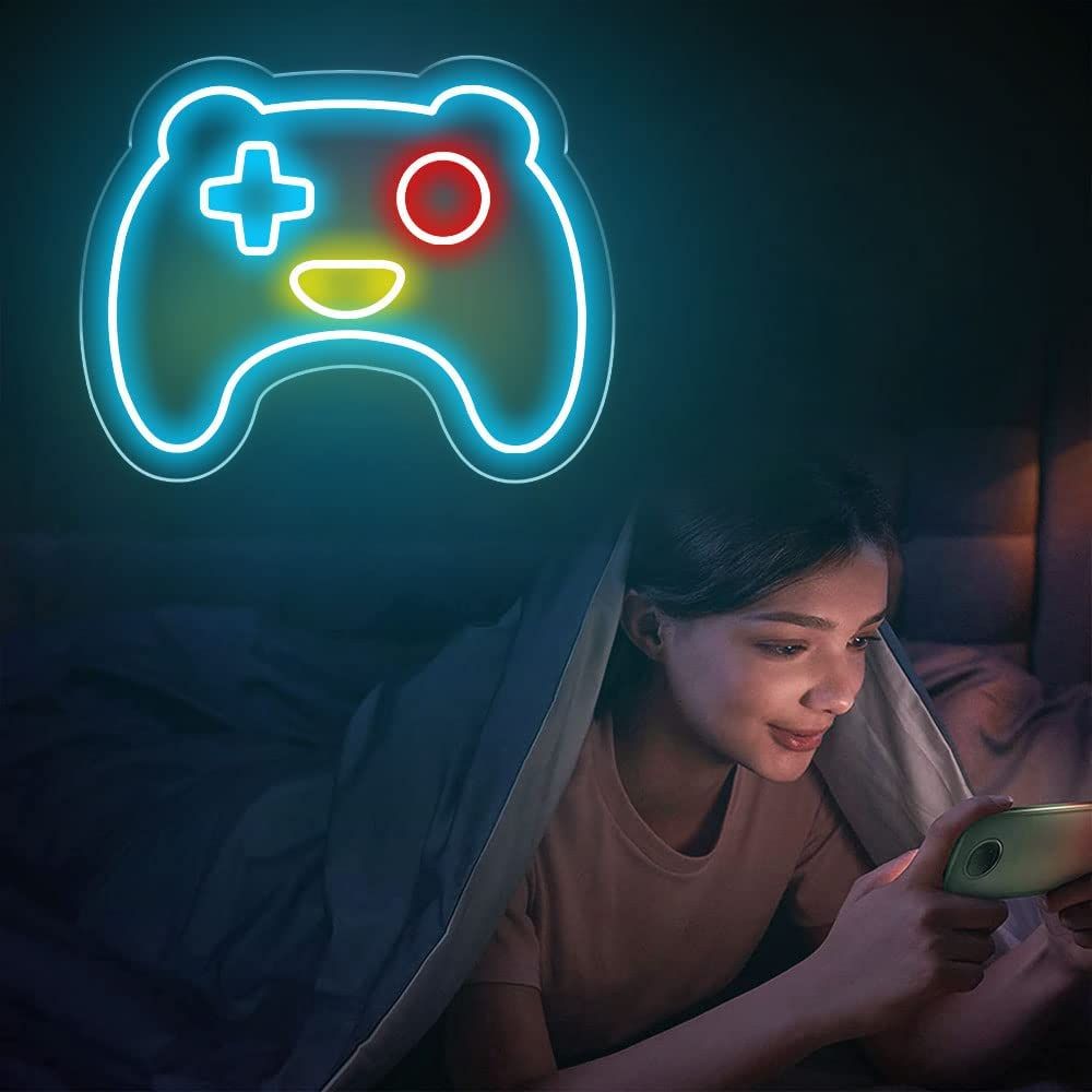 LED GAMER Neon Light Logo Handle Controller Shape Lighting