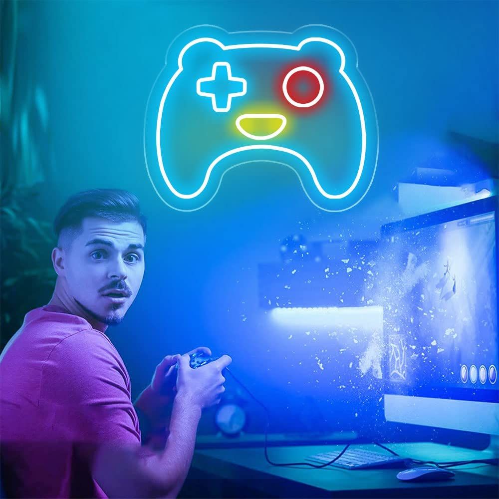 LED GAMER Neon Light Logo Handle Controller Shape Lighting