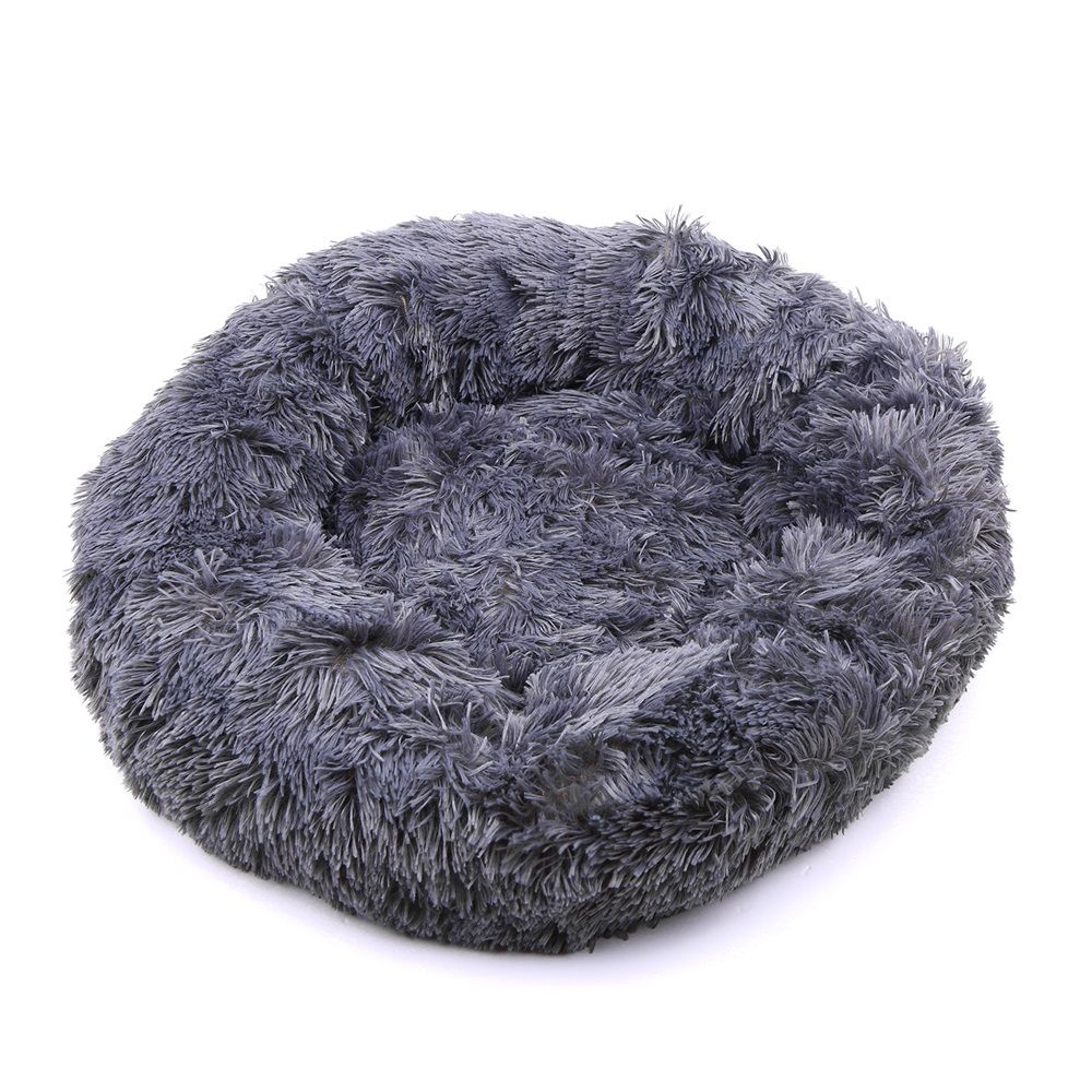 Comfortable Plush Round Pet Bed For Dogs Cats Soft Fur Donut