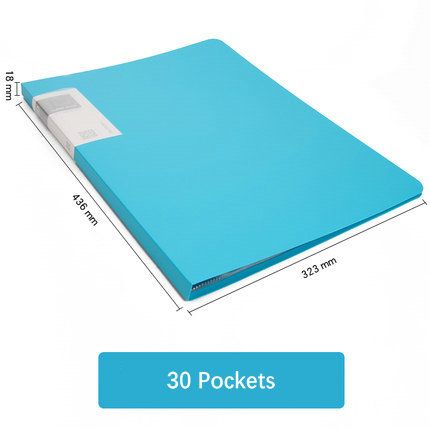 Transparent Poly Pocket Folder A3 Paper Document Organizer Display Book Clear Sheet Protector File Folder For Drawings Paintings 30 Pockets