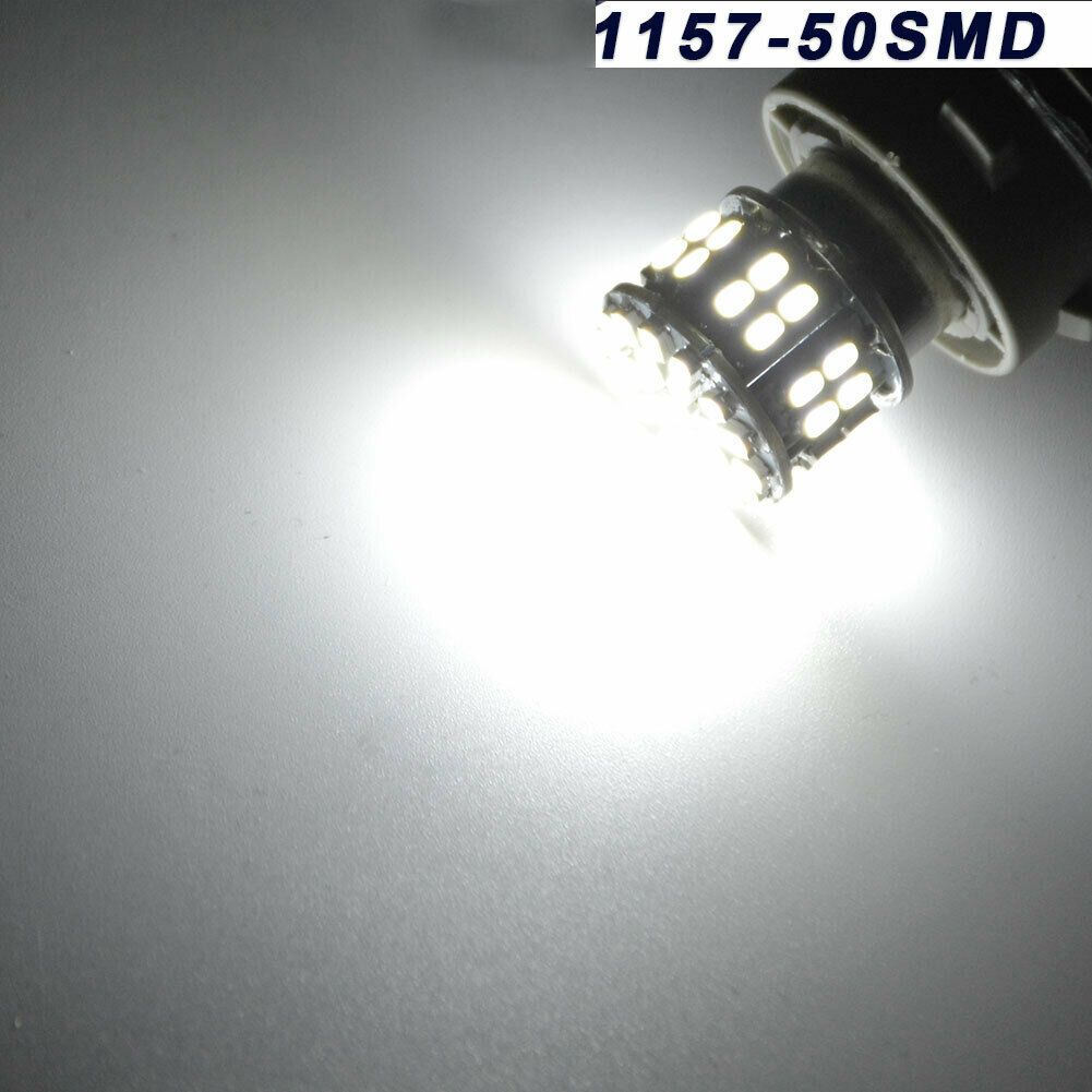 2Pcs 6000K White 1157 50SMD Tail Brake LED Lights Bulb
