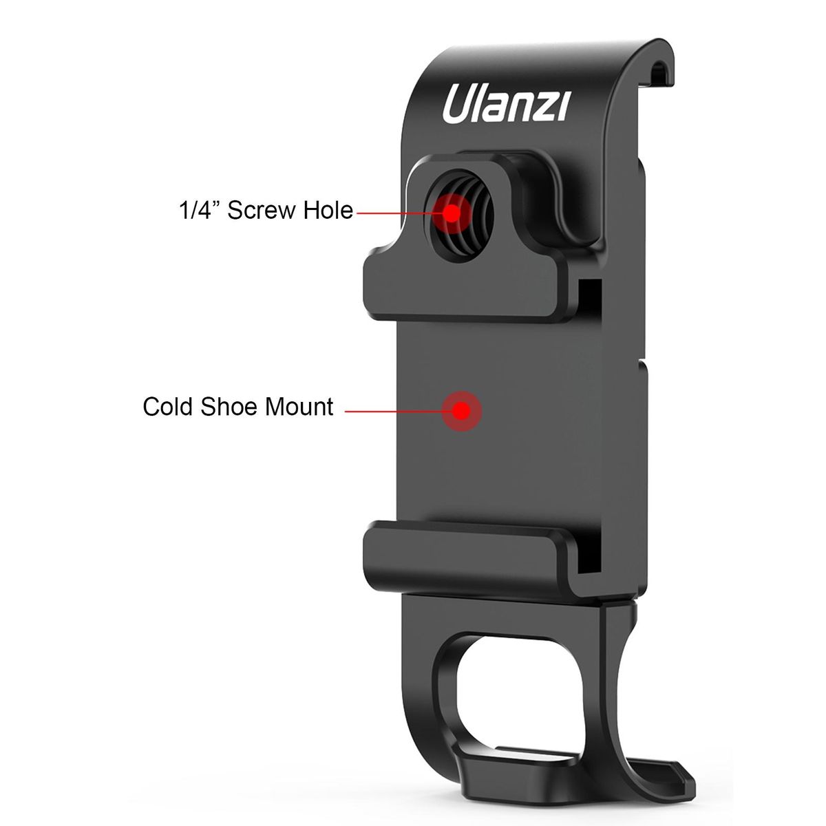 Ulanzi G9-6 Multi-functional Action Camera Battery Cover Removeable Metal Battery Door Type-C Charging Port Adapter with Cold Shoe Mount 1/4 Inch   Screw Hole Vlog Accessory Replacement for GoPro Hero 10/9