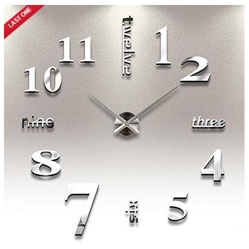 3D Mirror Number Wall Clock Stickers
