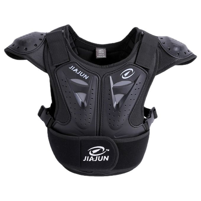 Kids Body Vest Chest Back Spine Guard Armour Jacket Cycling Black S