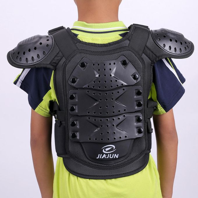 Kids Body Vest Chest Back Spine Guard Armour Jacket Cycling Black S