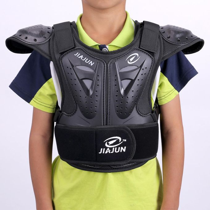 Kids Body Vest Chest Back Spine Guard Armour Jacket Cycling Black S