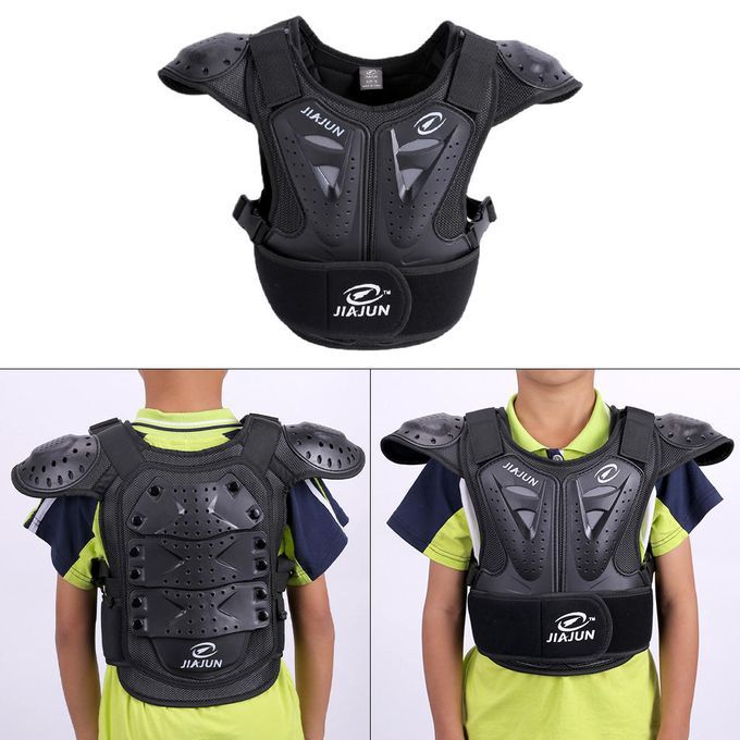 Kids Body Vest Chest Back Spine Guard Armour Jacket Cycling Black S