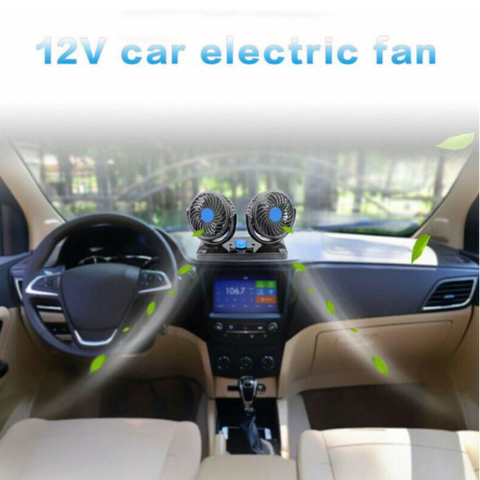 Portable Electric Vehicle Truck Van Auto Cooling Fan Dual Head