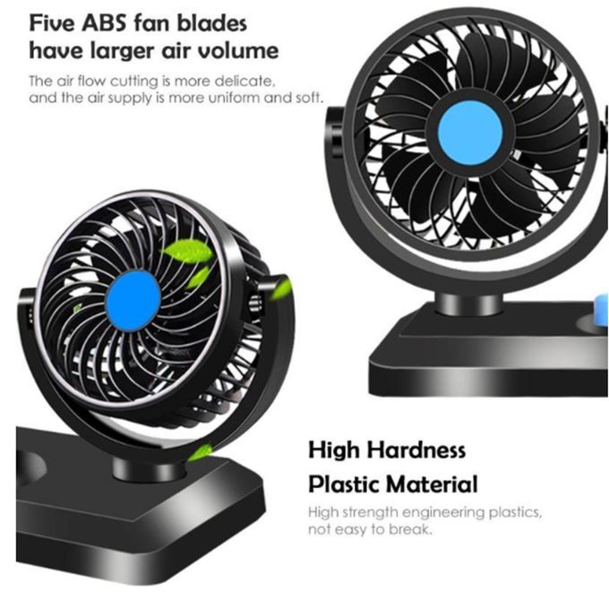 Portable Electric Vehicle Truck Van Auto Cooling Fan Dual Head