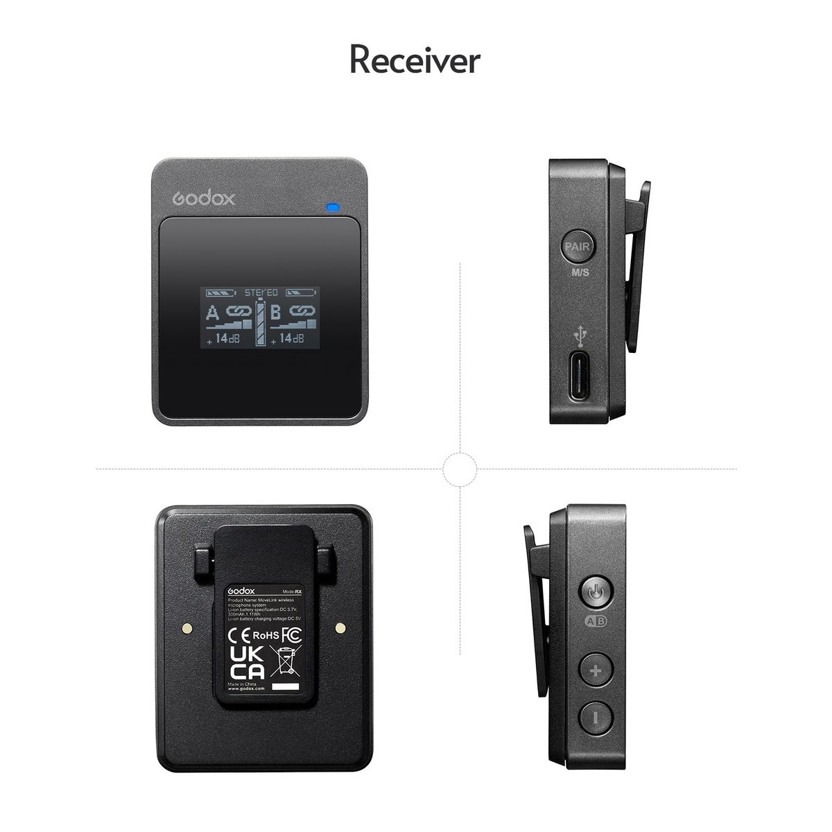 2.4G Wireless Microphone System(2*Transmitters + 1*Receiver)