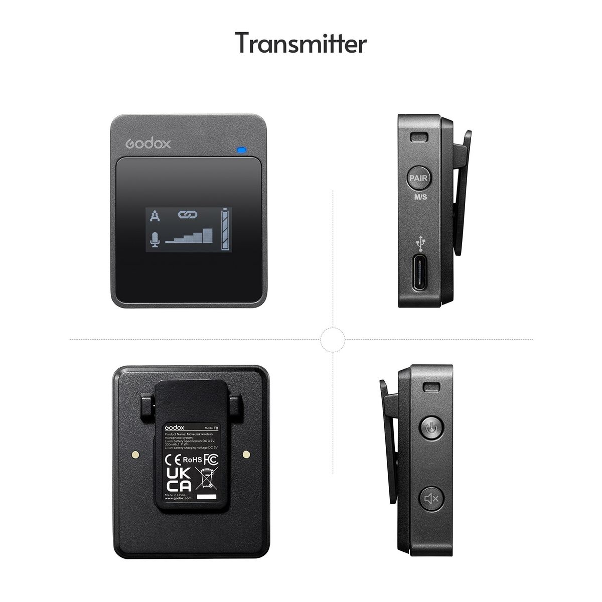 2.4G Wireless Microphone System(2*Transmitters + 1*Receiver)