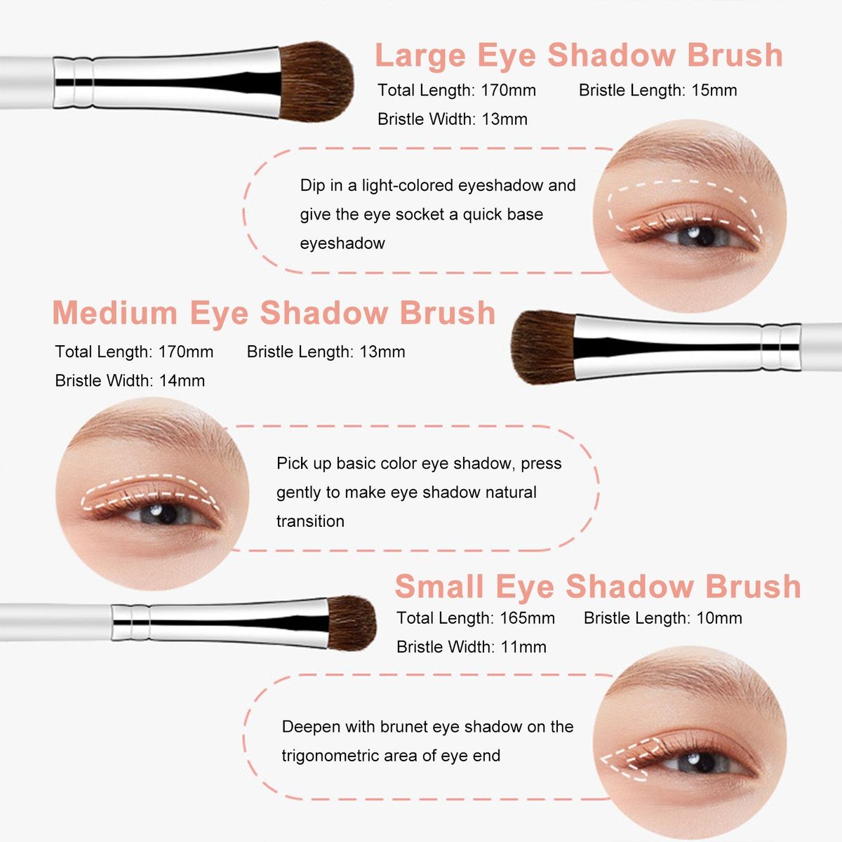 7pcs Eyeshadow Brush Set Eye Makeup Brushes Eye Shader Brush