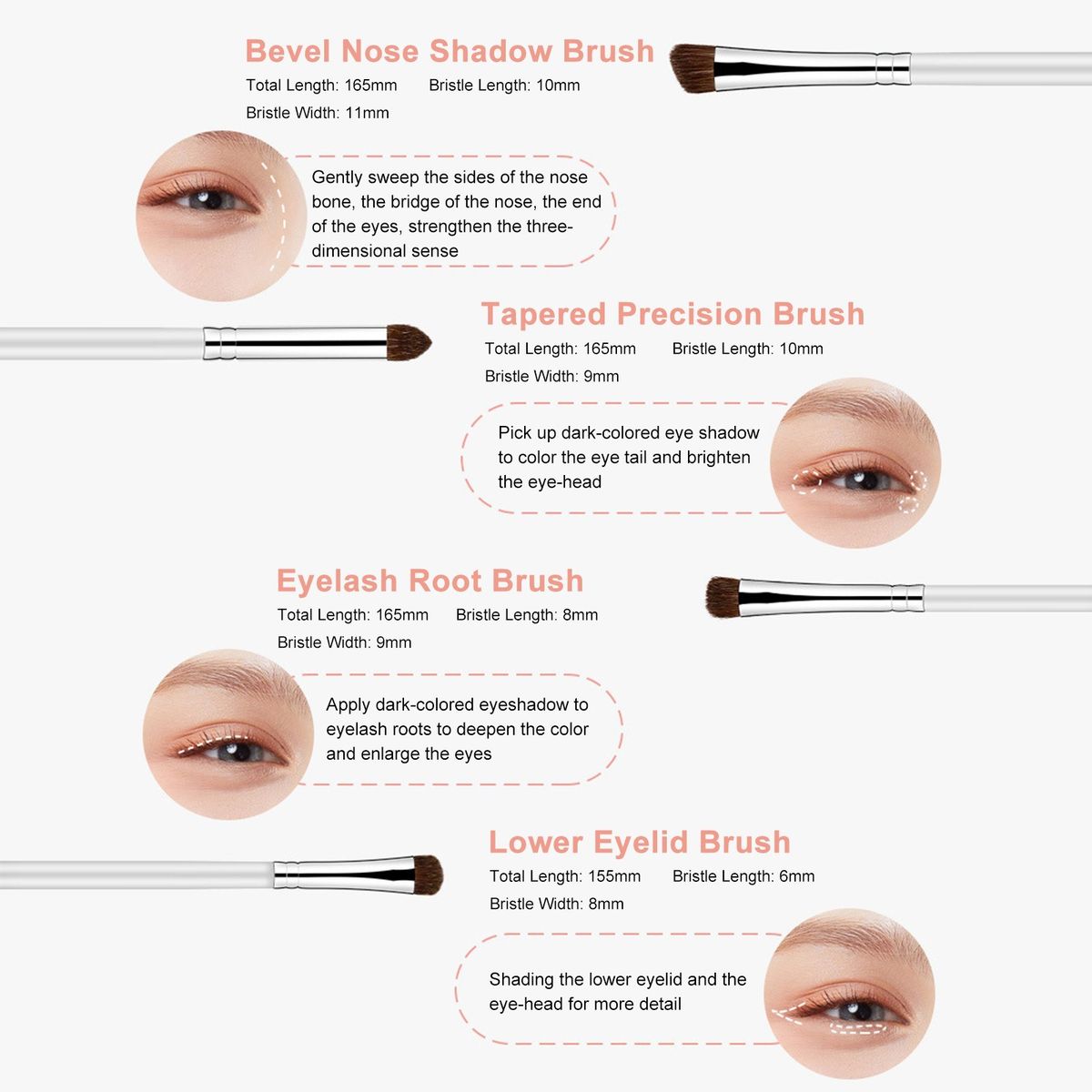 7pcs Eyeshadow Brush Set Eye Makeup Brushes Eye Shader Brush