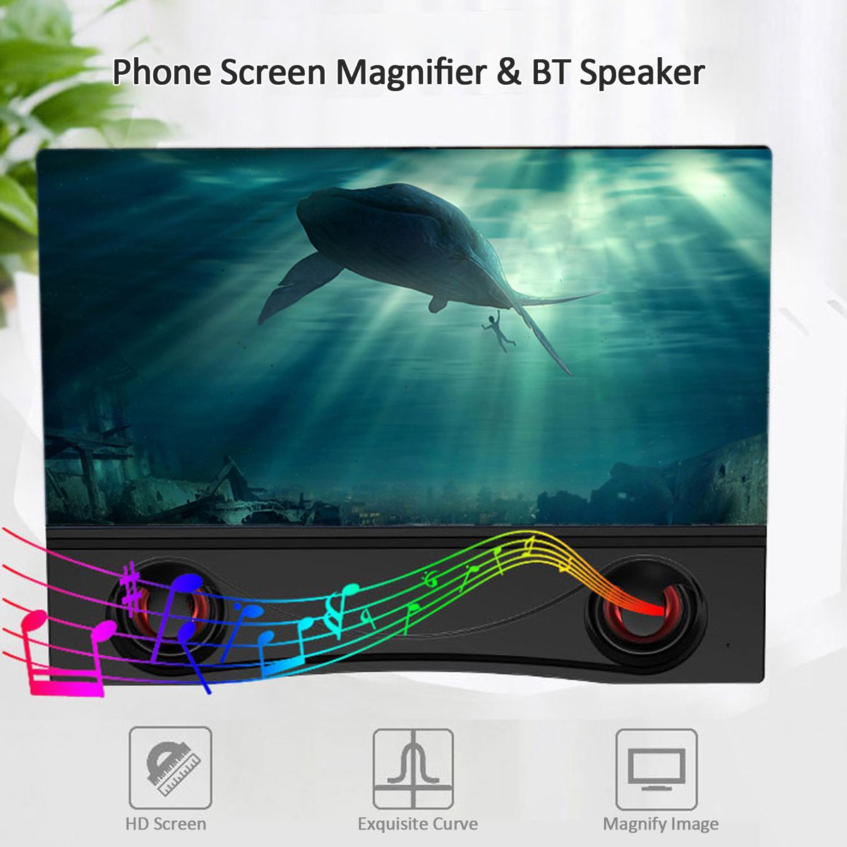 12-inch Mobile Phone Screen Magnifier Bluetooth Speaker