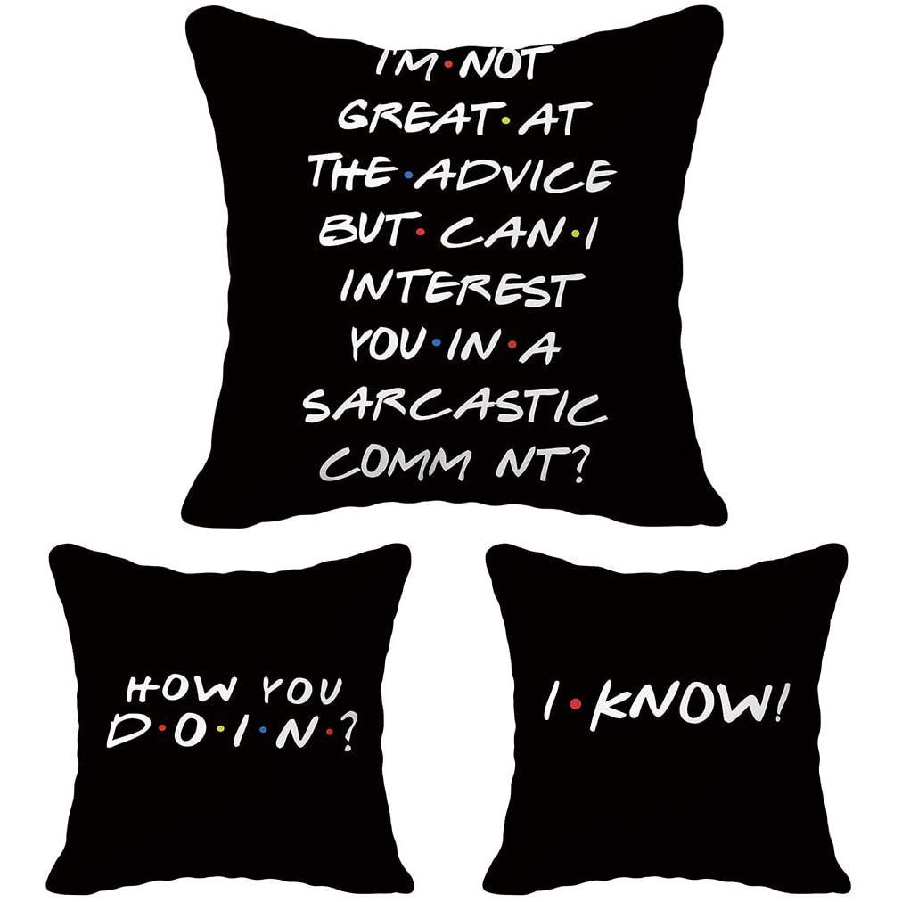 Simple Black Letter Peach Skin Printing Pillowcase