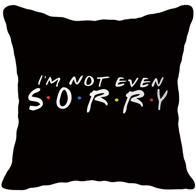 Simple Black Letter Peach Skin Printing Pillowcase